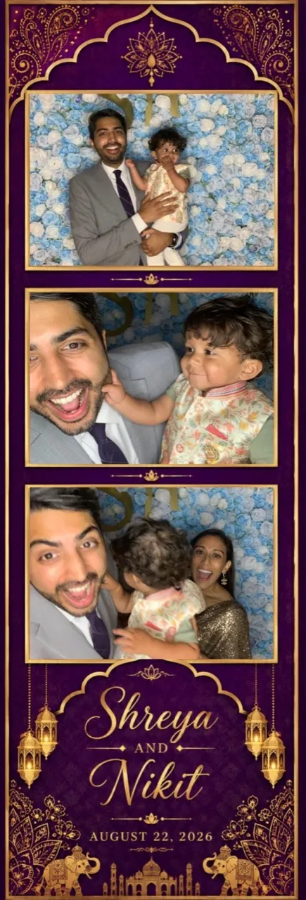 Shreya and Nikit custom 2x6 photobooth print strip